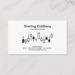 Minimalist Plain Stock Exchange Graph Forex Dealer Business Card
