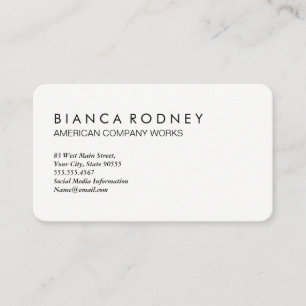 Minimalist Plain White and Grey Business Card