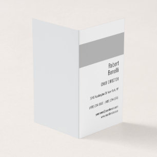 Minimalist Plain White Grey Modern Business Card