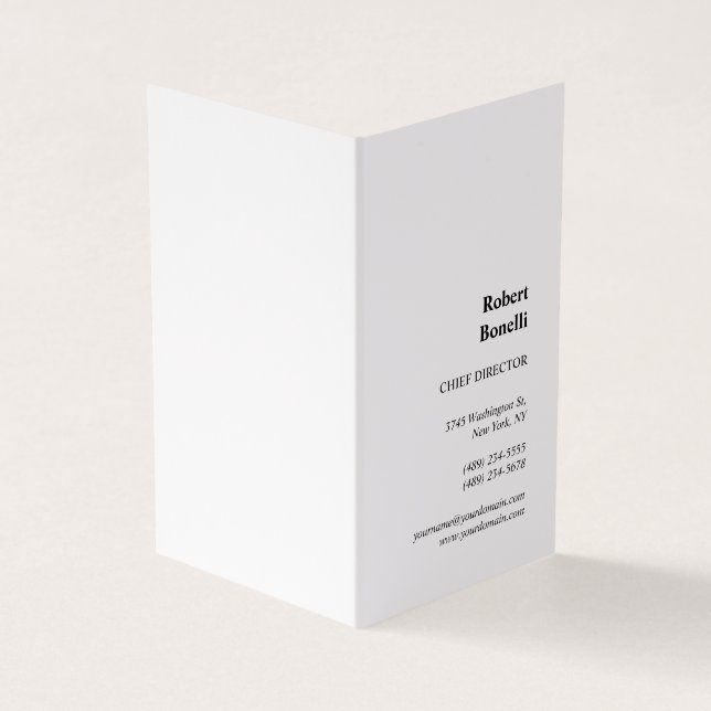 Minimalist Plain White Modern Custom Business Card (Outside)