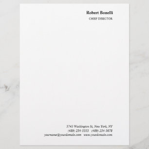 Minimalist Plain White Modern Custom Letterhead