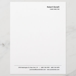 Minimalist Plain White Modern  Custom Letterhead