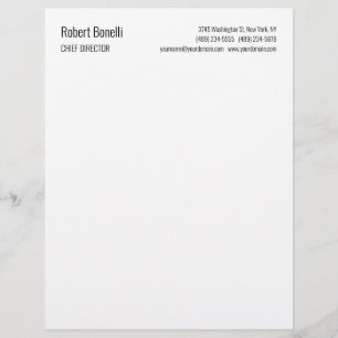Minimalist Plain White Modern Standard Size Custom Letterhead