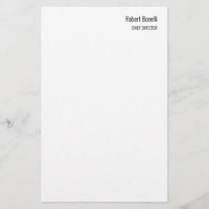 Minimalist Plain White Modern Standard Size Stationery