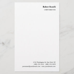 Minimalist Plain White Modern Stationery