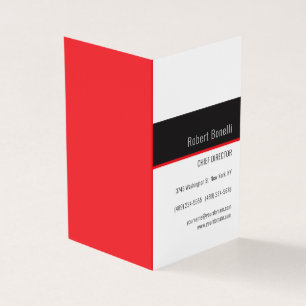 Minimalist Plain White Red Grey Modern Pearl Business Card