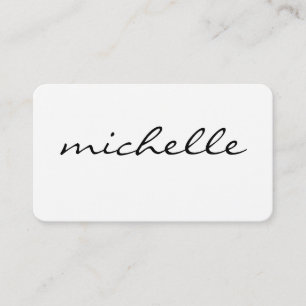 Minimalist Plain White with Cursive Text Business Card