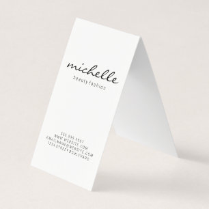 Minimalist Plain White with Cursive Text Business Card