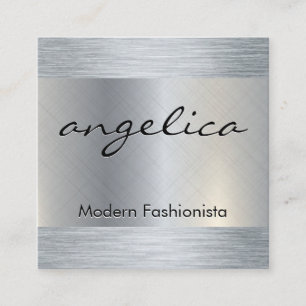 Minimalist Plain White with Cursive Text Square Business Card