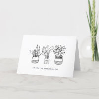 Minimalist Plant Line Sketch Personalised Name