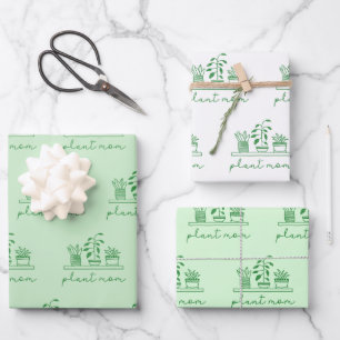 Minimalist Plant Mum Cute Plant Lover Wrapping Paper Sheet