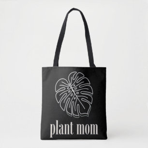 Minimalist Plant Mum Monstera Leaf Tote Bag