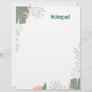 Minimalist plant paper notebook custom letterhead