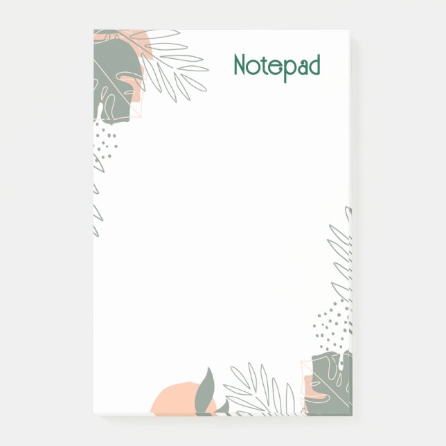 Minimalist plant paper notebook post-it notes (Front)