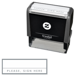 Minimalist Please sign here rectangle frame Self-inking Stamp