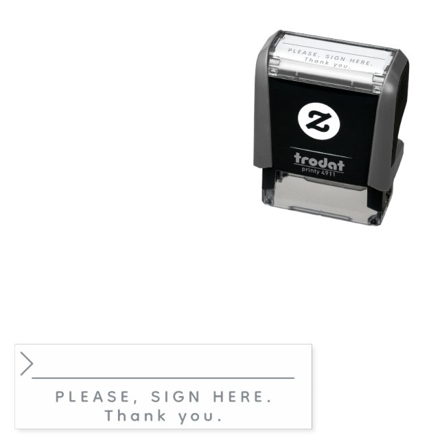 Minimalist Please sign here thank you with line Self-inking Stamp (In Situ)