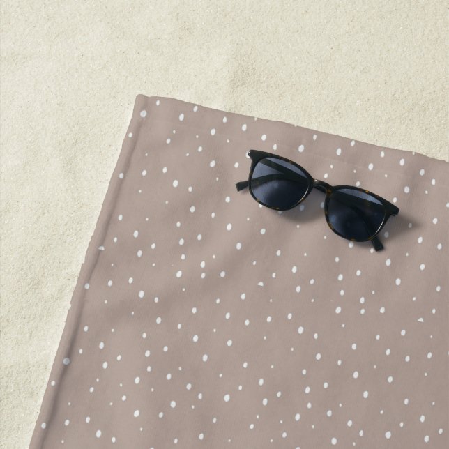 Minimalist Polka Dot Design in Muted Tones Beach Towel (In Situ)