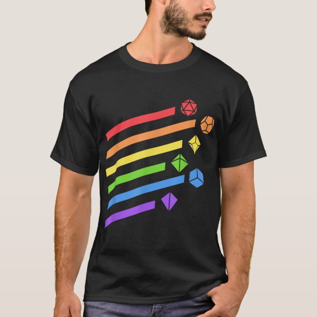 Minimalist Polyhedral Dice Set Colours D20 Collect T-Shirt (Front)