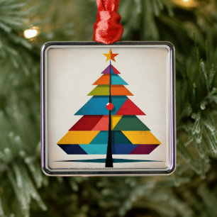 Minimalist Pop Art Geometric Christmas Tree Metal Tree Decoration