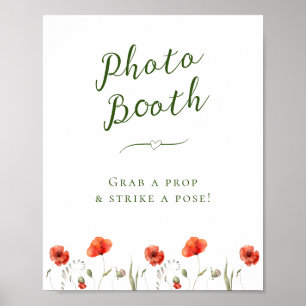 Minimalist Poppies Photo Booth Sign