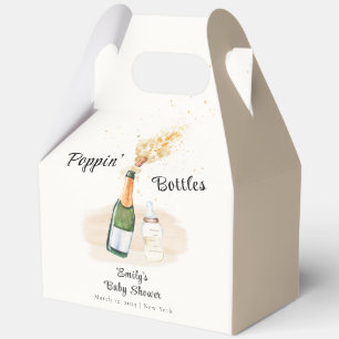 Minimalist Poppin Bottles Champagne Baby Shower Favour Box