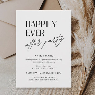 Minimalist Post Elopement Reception Party Invitation