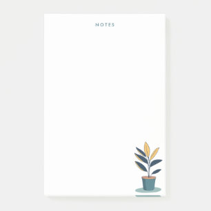 Minimalist potted house plant illustration post-it notes