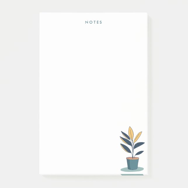 Minimalist potted house plant illustration post-it notes (Front)