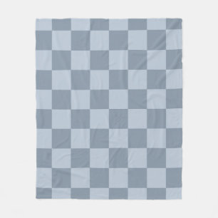 Minimalist Powder Blue Chequerboard Pattern Fleece Blanket