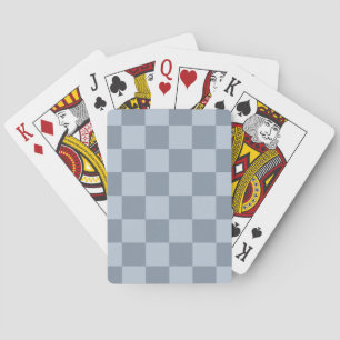Minimalist Powder Blue Chequerboard Pattern Playing Cards