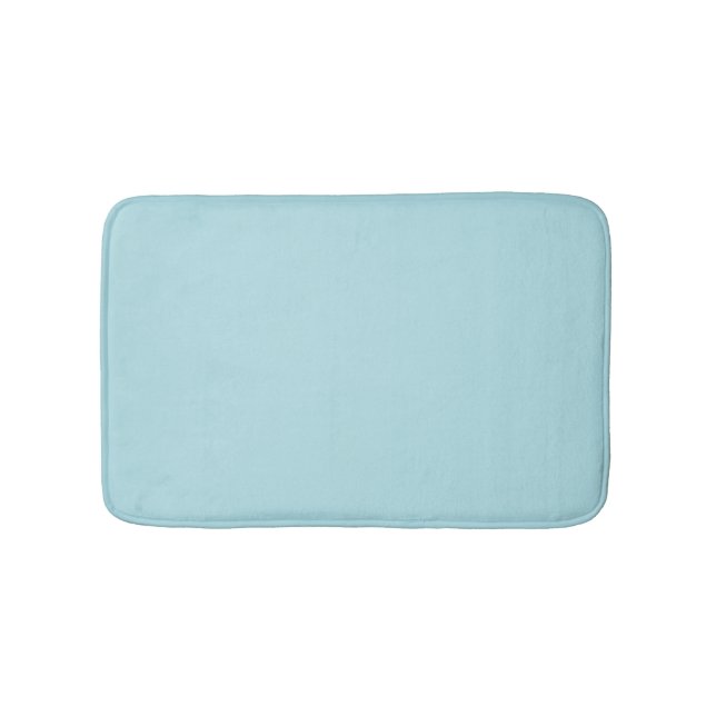 Minimalist powder blue solid plain elegant modern  bath mat (Front)