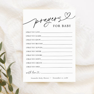 Minimalist Prayers and Wishes for Baby Card