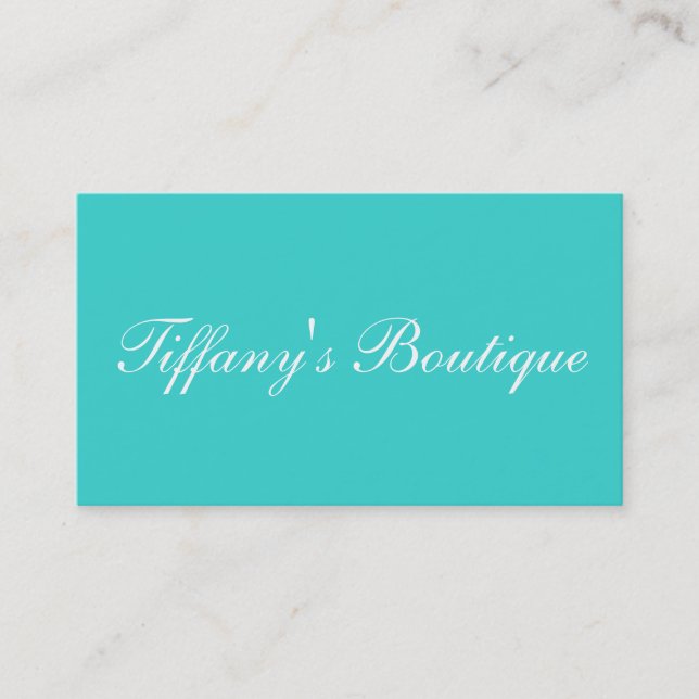 minimalist preppy chic aqua blue turquoise teal business card (Front)