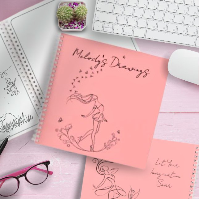 Minimalist Pretty Pink Girly Girl Spiral Notebook (Creator Uploaded)