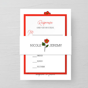 Minimalist Primrose Wedding Invitation Belly Band