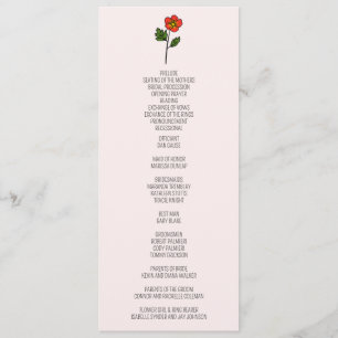 Minimalist Primrose Wedding Program Programme