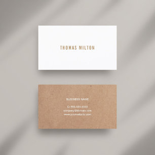 Minimalist Printed Kraft White Consultant Business Card