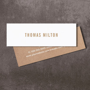 Minimalist Printed Kraft White Consultant Mini Business Card