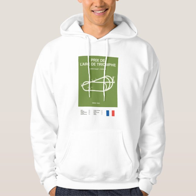 Minimalist Prix De L'Arc De Triomphe Racing Hoodie (Front)
