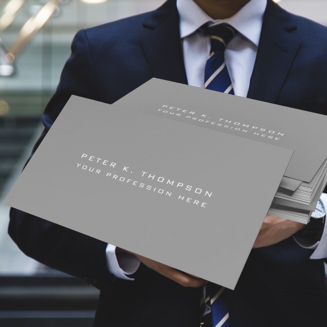 Minimalist pro grey modern business card (Creator Uploaded)