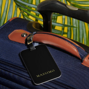 Minimalist ProfeNassional Gold & Black Colour Name Luggage Tag