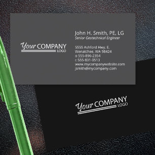 Minimalist, Professional 2-Tone Black Charcoal Business Card