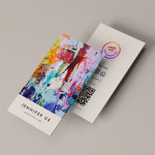 Minimalist Professional Artist Photo Qr Code Business Card