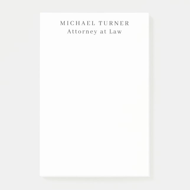  Minimalist Professional Attorney at Law Post-it Notes (Front)