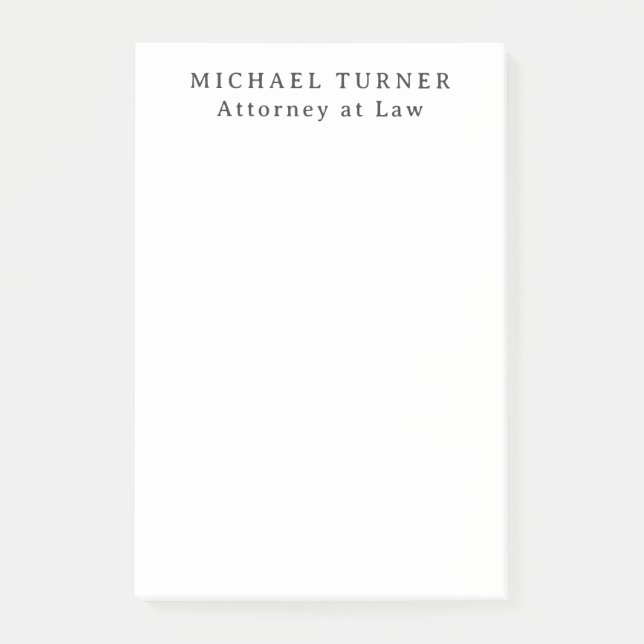  Minimalist Professional Attorney at Law Post-it Notes (Front)