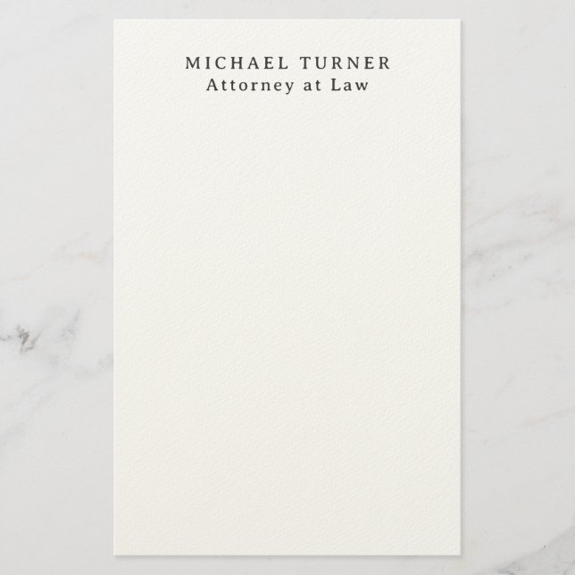 Minimalist Professional Attorney at Law Stationery (Front)