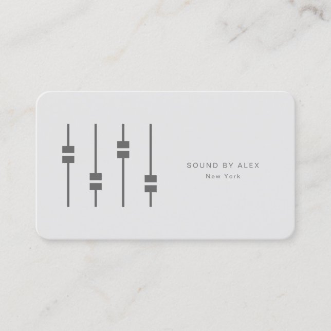 Minimalist Professional Audio Engineer Business Card (Front)