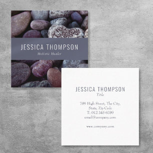 Minimalist Professional Beach Pebbles Square Business Card