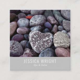 Minimalist Professional Beach Pebbles Square Business Card