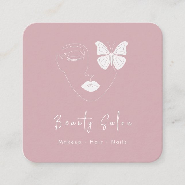 Minimalist Professional Beauty Salon Business Card (Front)